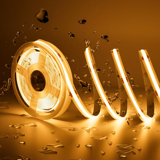 PAUTIX COB LED Strip Light IP65 Waterproof Warm White 2700K,UL-Listed 20ft/6.1m CRI 90+ Super Bright 24V LED Tape Light for Cabinet/Home/Office DIY
