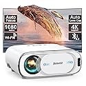 [AI Auto Focus/Auto Lens Cap] Outdoor-Projector-4K with WiFi 6 and Bluetooth: 1500 ANSI Portable Projector with Auto 6D Keystone & Zoom, Jimveo Native