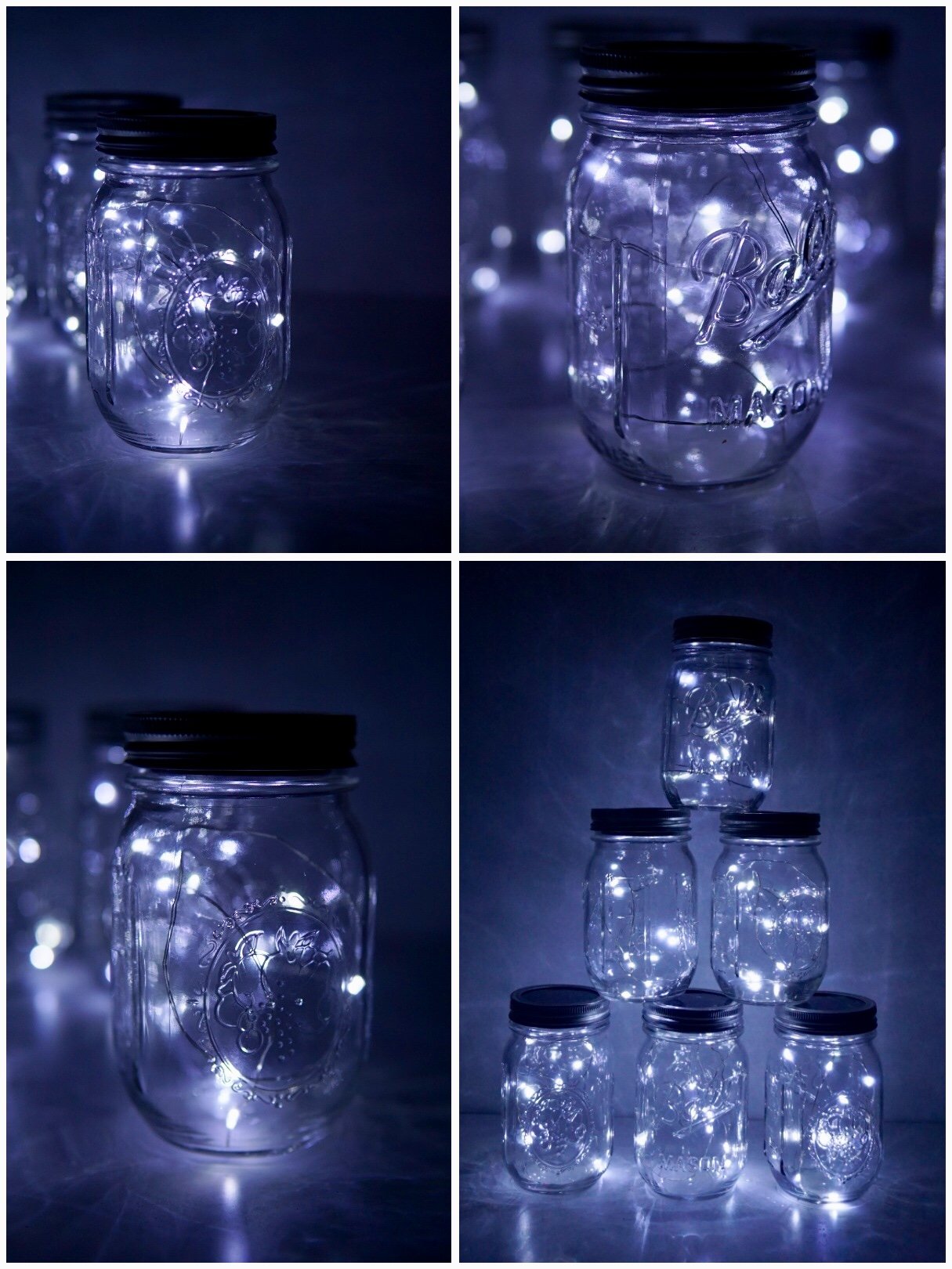 Decorman Solar Mason Jar Lid Lights, 6 Pack 20 LED Waterproof String Fairy Star Firefly Jar Lids Lights for Patio Garden Yard Lawn Party Wedding