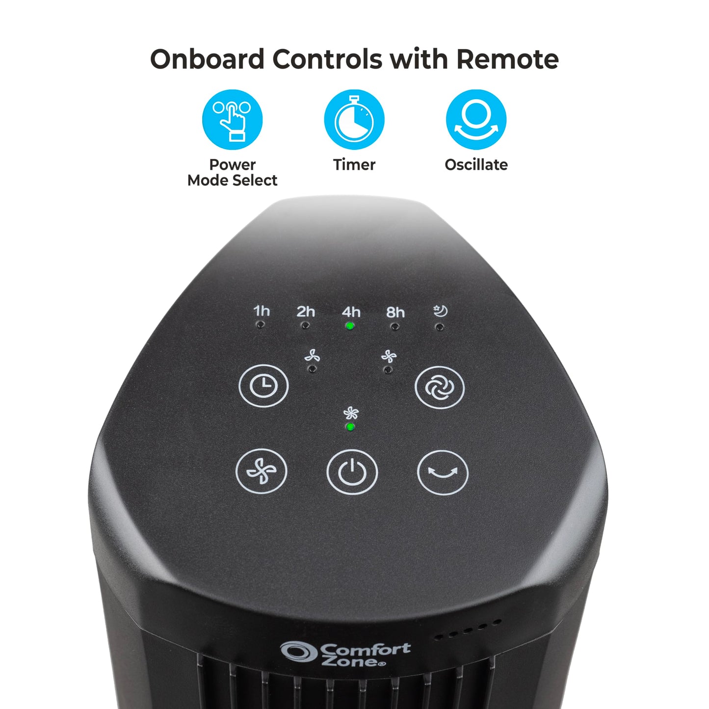 Comfort Zone 40-Inch Oscillating Bladeless Tower Fan