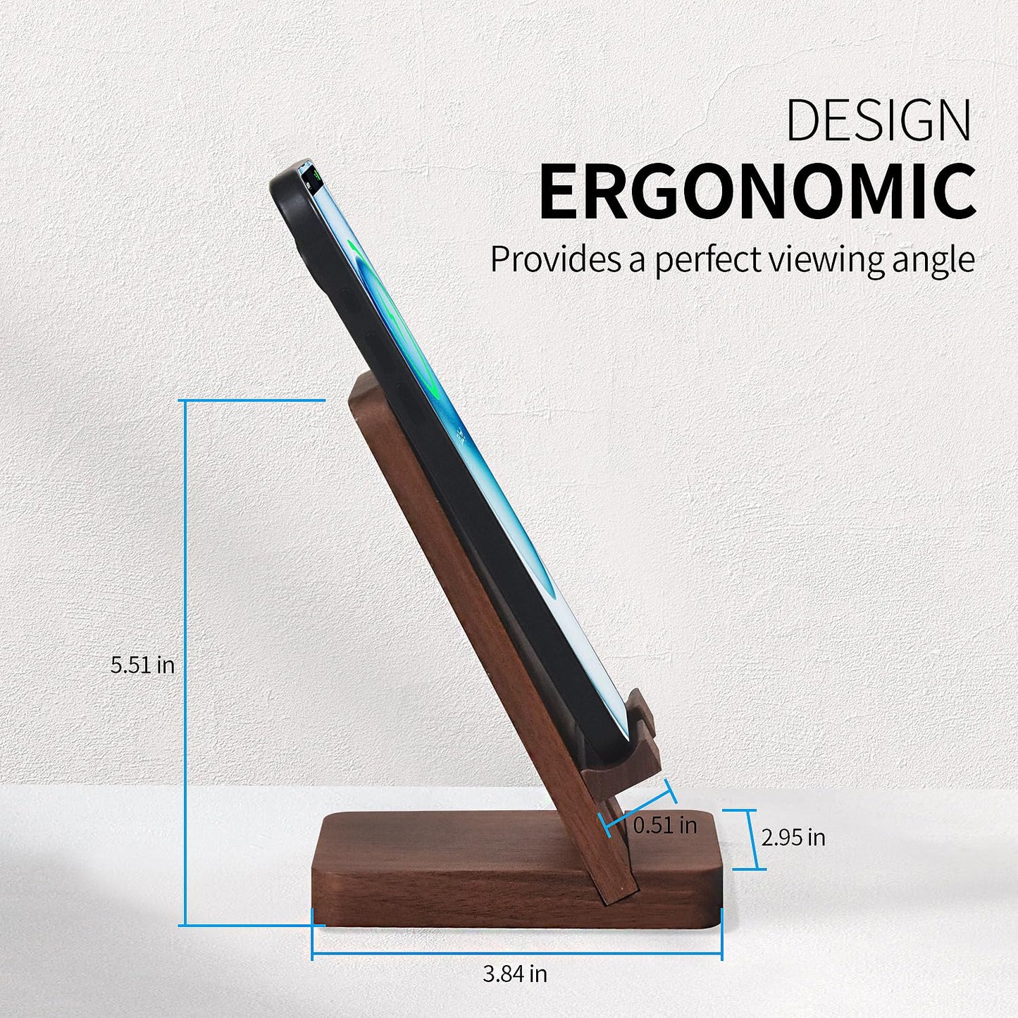Cell Phone Stands of 3D MAGIC, Desktop Stand, Luxury Nature Wood Magnetic Phone Stand for Desk, Compatible with iPhone & All Cell Phones