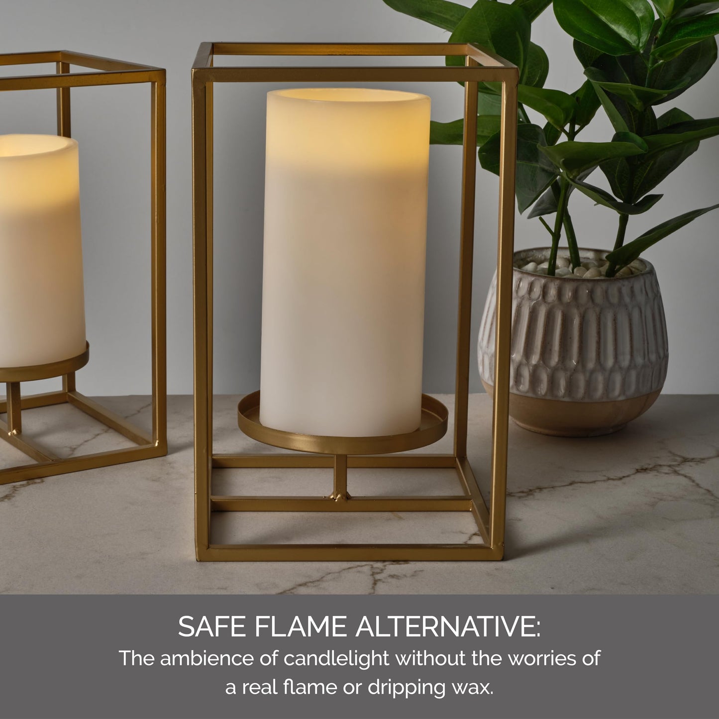 Mikasa LED Pillar Candle, White Real Wax Flameless Candle with Flickering Light, 5-Hour Timer, 4 x 8 Inch, Battery Operated Decorative Candle for Home