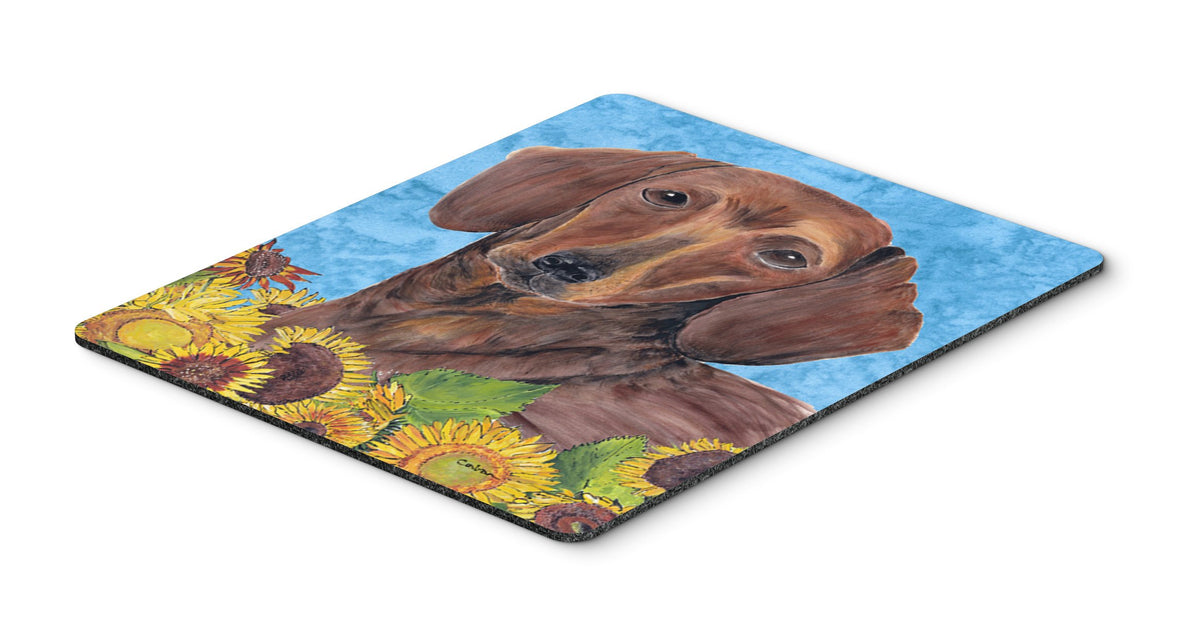 Caroline's Treasures SC9072MP Dachshund in Summer Flowers Mouse Pad, Hot Pad or Trivet for Home Office Gaming Working Computers Laptop Mouse