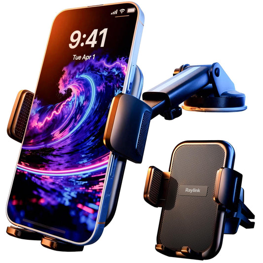 NO.1 Best?Fixed Integrated 122lb?Military-Grade Car Phone Holders Windshield Dashboard Vent?Upgraded Suction & Clip?Cell Phone Mount with Patent