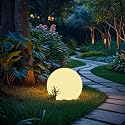 shumi 8-inch Solar Globe Lights Outdoor Waterproof, LED Solar Ball Light Outdoor 16 RGB Colors 4 Modes with Remote Control, Solar Shpere Lamp Orb