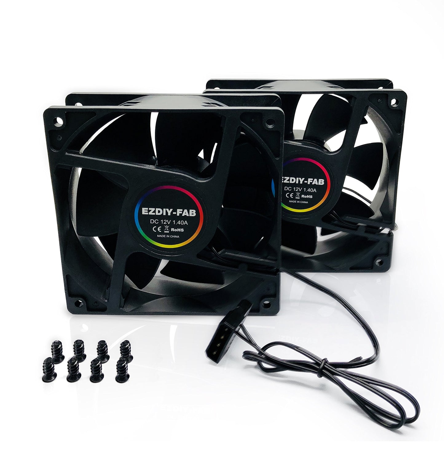 EZDIY-FAB 12cm 120mm 200CFM 4000RPM CPU Cooling Fan 12V DC 4-Pin Molex PC Computer High CFM Cooling Case Fan with Metal Finger Guard Grill