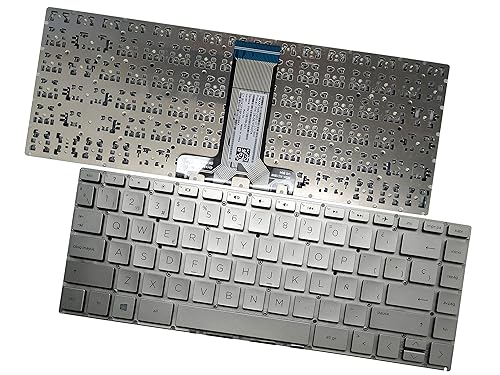 AKGIFT Laptop Keyboard, Spanish QWERTY Layout, Compatible with HP 14-CF0008CA, 14-CF0010CA, 14-CF0010DS, 14-CF0011DS, Black, Plastic, Modern Style,