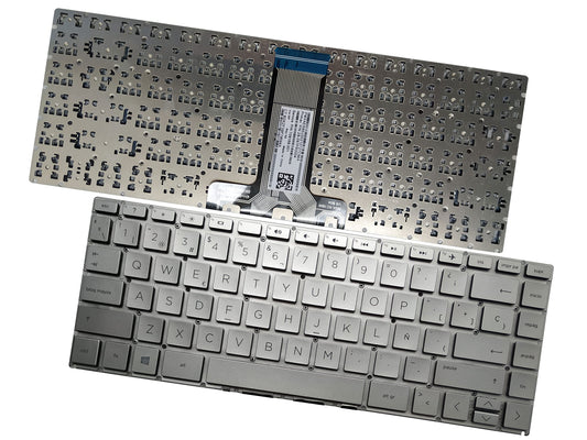 AKGIFT Laptop Keyboard, Spanish QWERTY Layout, Compatible with HP 14-CF0008CA, 14-CF0010CA, 14-CF0010DS, 14-CF0011DS, Black, Plastic, Modern Style,
