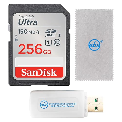 SanDisk 256GB SDXC Ultra Memory Card Works with Canon EOS Rebel T7, Rebel T6, 77D Digital Camera (SDSDUNC-256G-GN6IN) Bundle with Everything But