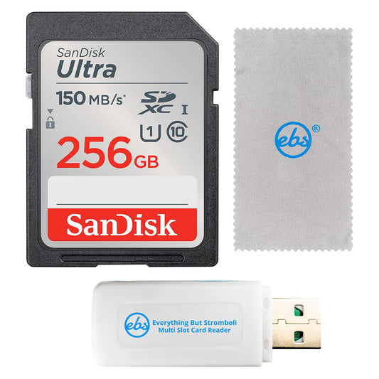 SanDisk 256GB SDXC Ultra Memory Card Works with Canon EOS Rebel T7, Rebel T6, 77D Digital Camera (SDSDUNC-256G-GN6IN) Bundle with Everything But
