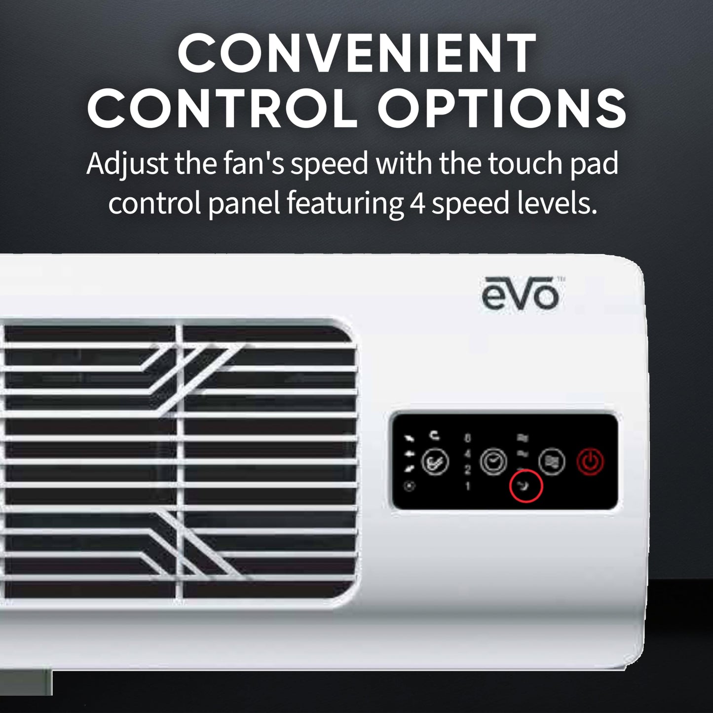 EVO Window Fan Air Circulator with Remote Control (Fits Up To 40" Windows) - Multi-Directional Airflow, Adjustable Fan Speed, and Low Profile