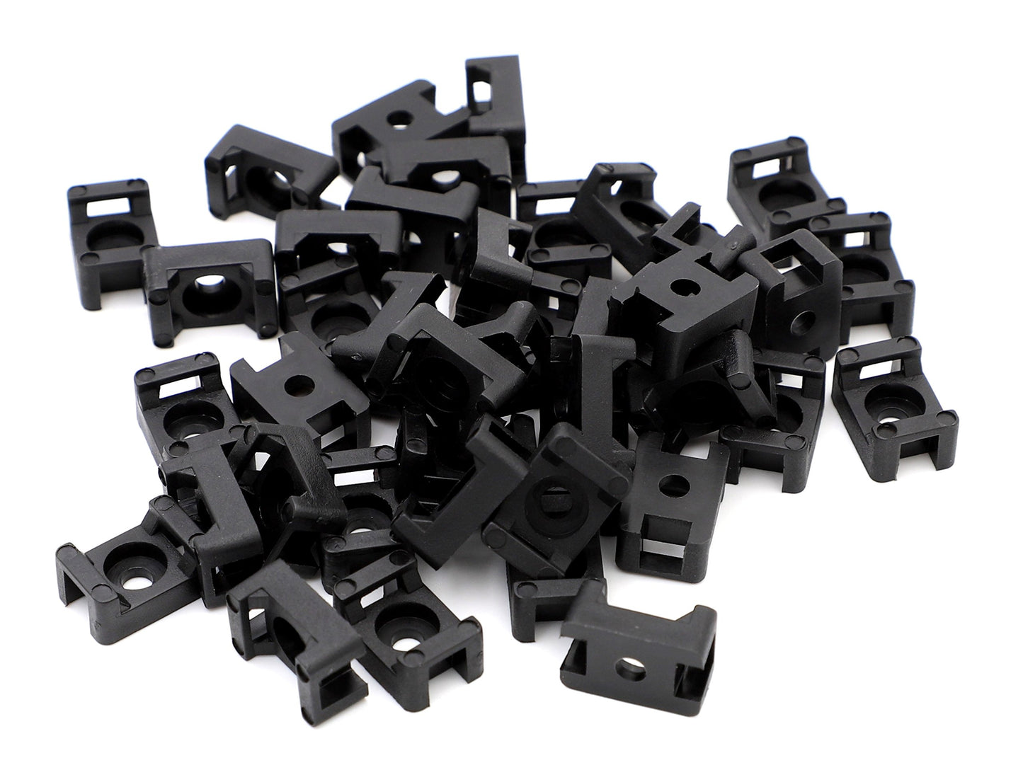 iExcell 100 Pcs Black 4.5mm Cable Tie Base Saddle Type Mount Wire Holder