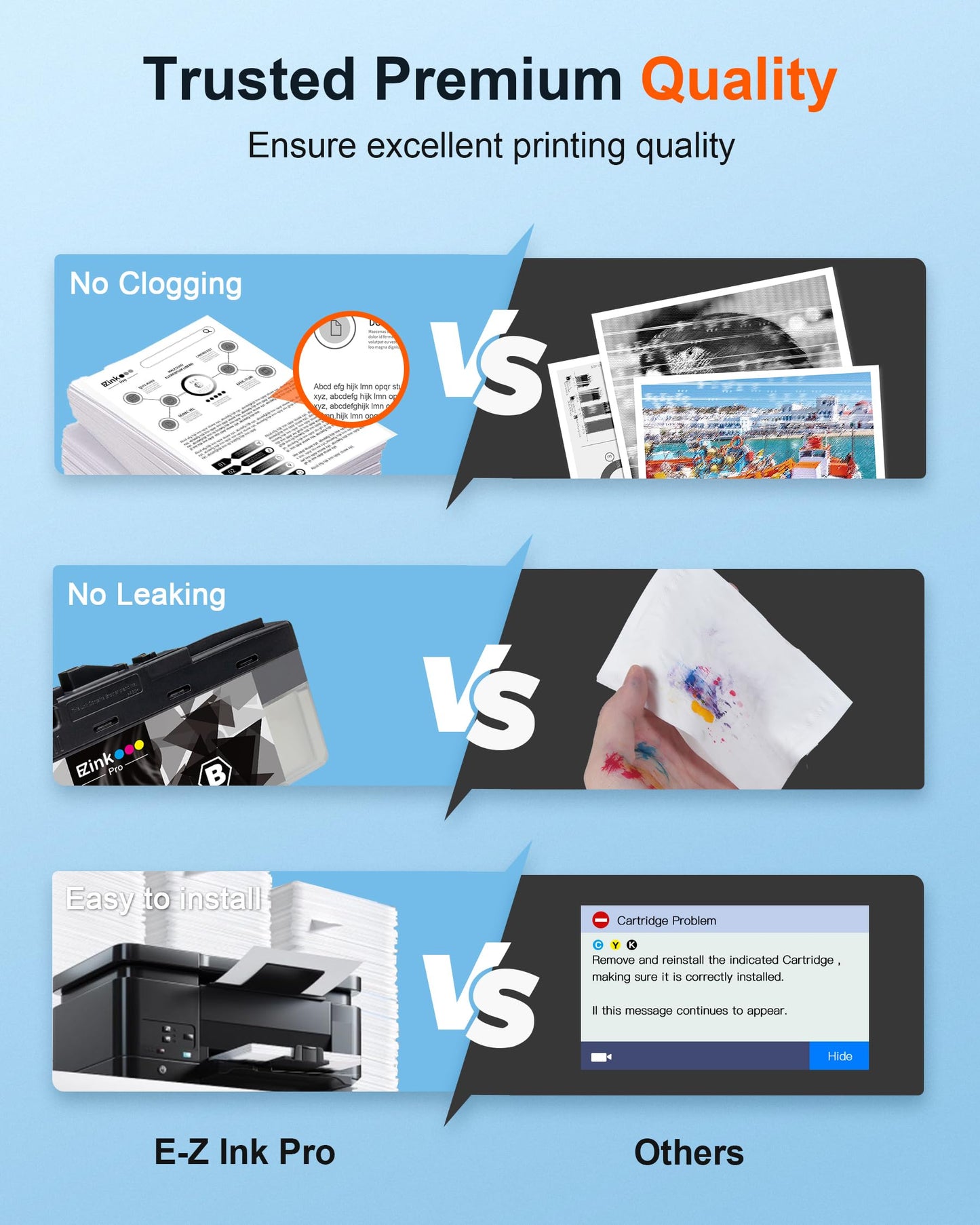 E-Z Ink Pro Compatible Ink Cartridges Replacement for Brother LC 404 Black LC404 BK LC404BK LC404 Ink Cartridges to use with Brother MFC-J1205W