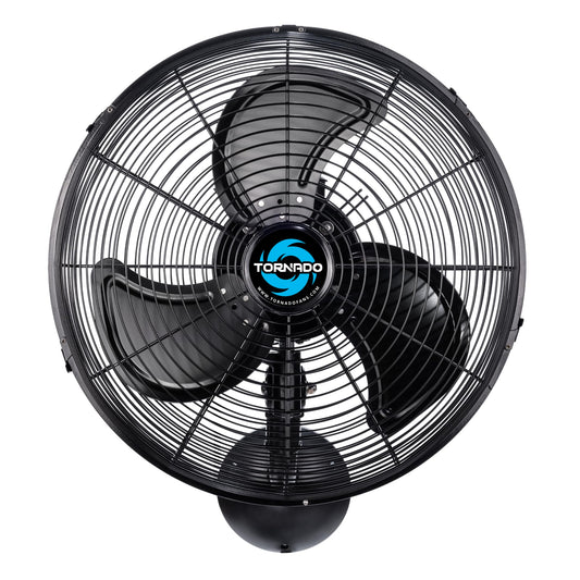 Tornado 16-Inch Pro Series Waterproof Outdoor Oscillating Wall Mount Fan - Heavy-Duty High-Velocity Metal Fan for Industrial, Commercial, Residential