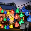 Selarlyt 2 Pack 120 LED Solar String Lights Outdoor Waterproof, 72 FT Crystal Globe Lights with 8 Lighting Modes, Solar Powered Light Outdoor