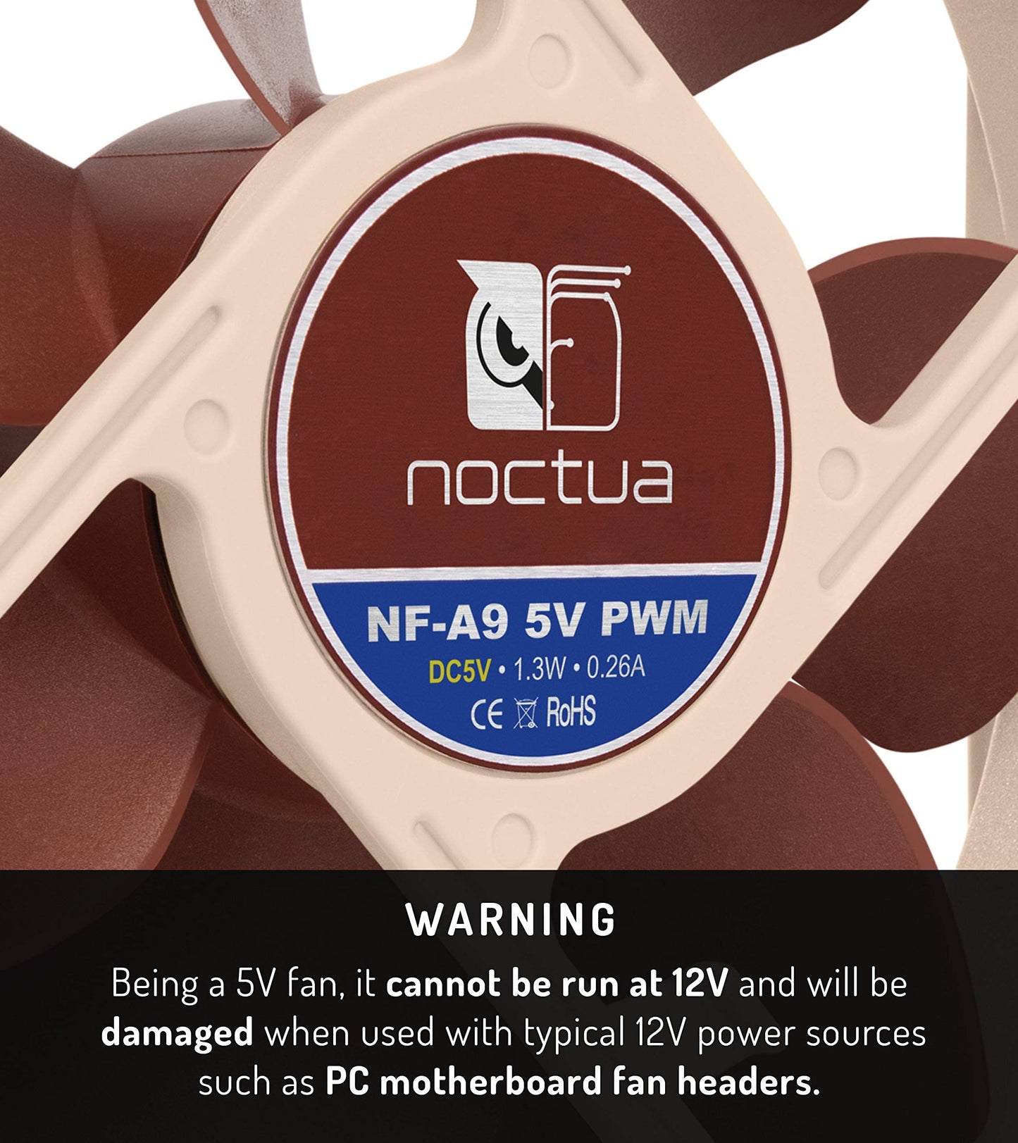 Noctua NF-A9 5V PWM, Premium Quiet Fan with USB Power Adaptor Cable, 4-Pin, 5V Version (92mm, Brown)