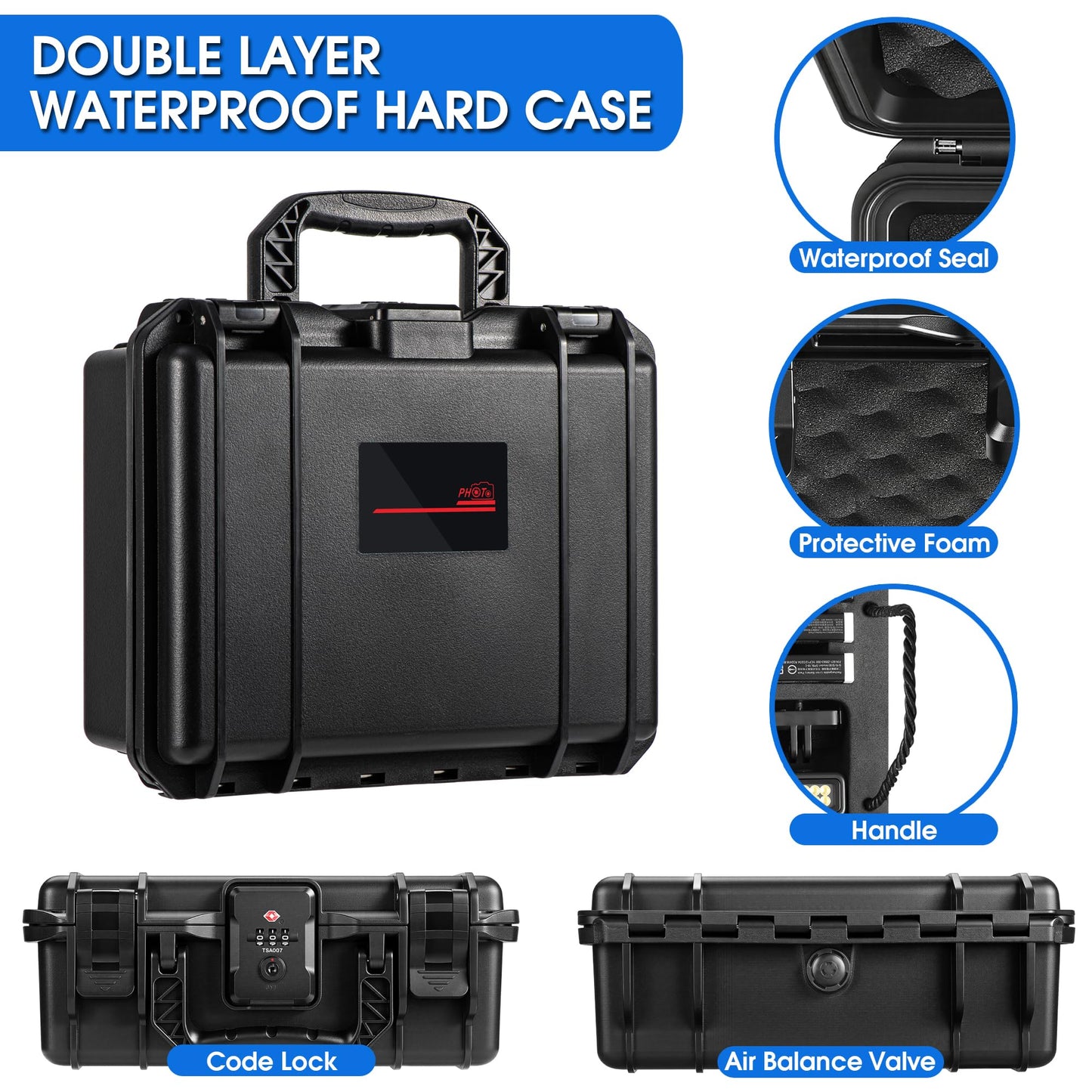 STARTRC VCR Case Organizer for GoPro Hero 13, Lockable TSA Dual Layer Waterproof Hard Carrying Case for GoPro Hero 12/11/10/9/8/Media