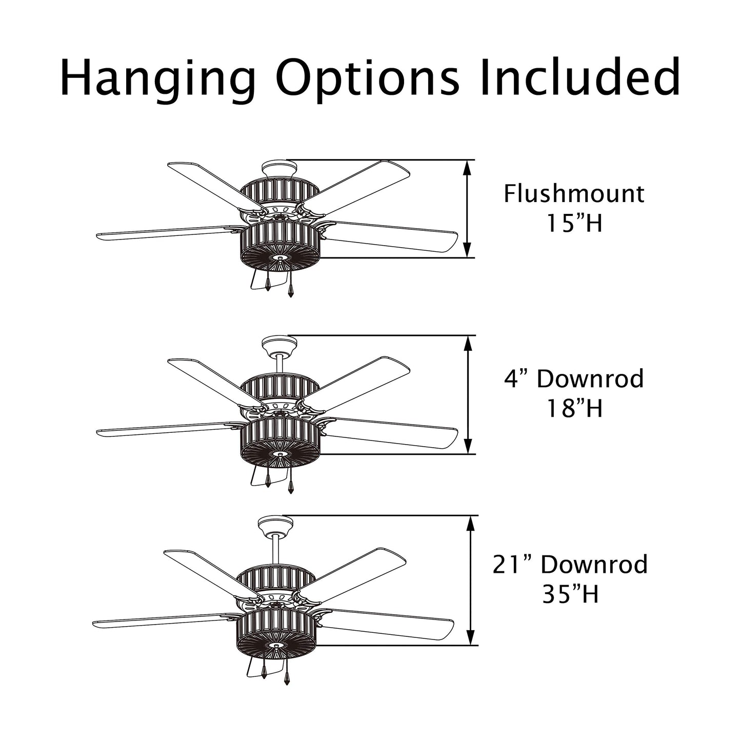 RIVER OF GOODS 52" Glam Double-Lit LED Ceiling Fan with Clear K-9 Crystal Caged Lights - Reversible Blades (Mahogany/Antique Black) - Dimmable Bulbs