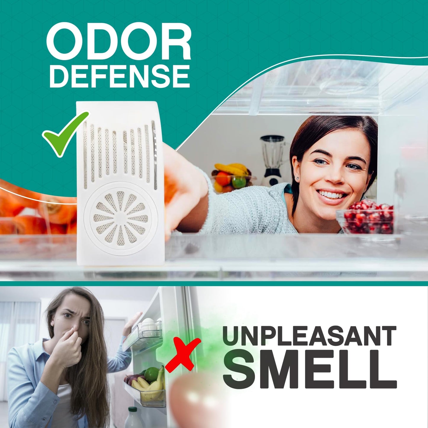 Fresh Nest Refrigerator Deodorizer with Zeolites - Odor Eliminator - 2 Pack