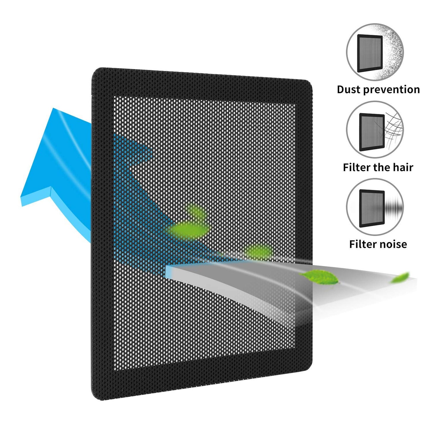 HFEIX 120mm PC Dust Filter Magnetic Frame Cover, 4 Pack Ultra Fine 0.8mm PVC Mesh Computer Case Fan Grill Dustproof Cover for Computer Cooler