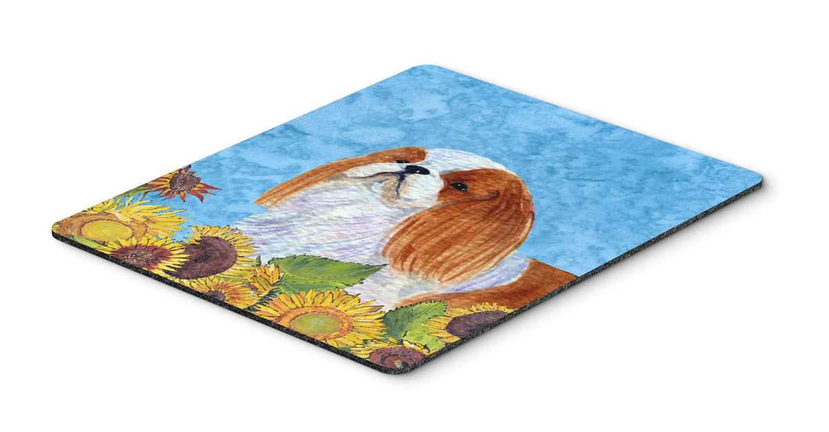 Caroline's Treasures SS4140MP English Toy Spaniel in Summer Flowers Mouse Pad, Hot Pad or Trivet for Home Office Gaming Working Computers Laptop Mouse