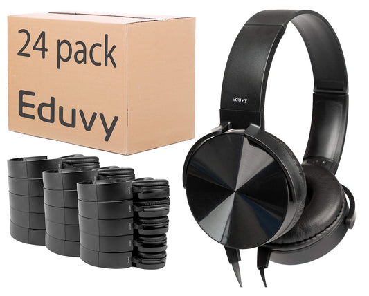 Eduvy Bulk Headphones for Classroom, 24 Pack Durable School Wired Headphones for Students. Teacher Must Haves Supplies from Elementary to College…