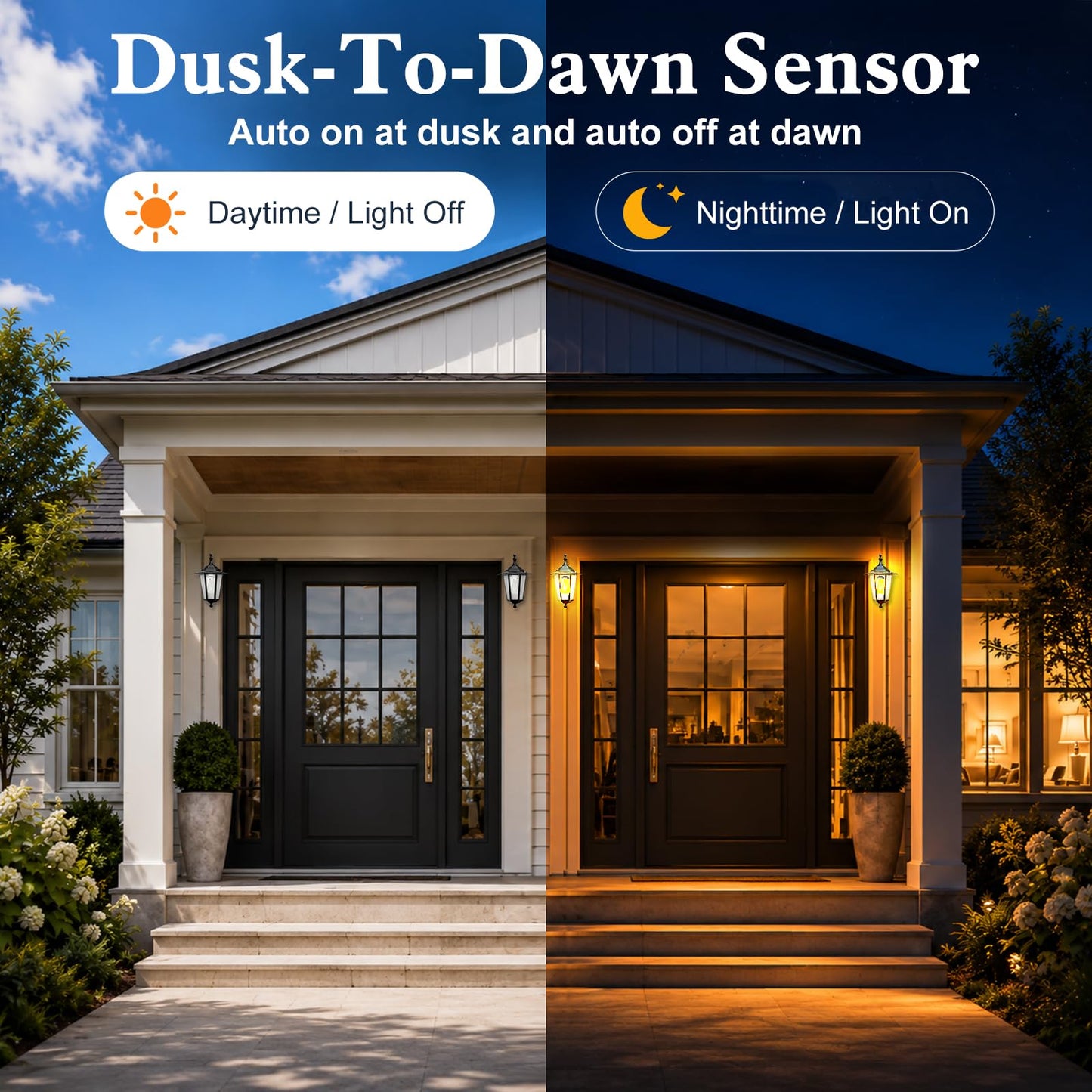 Morsatie E26 Dusk to Dawn Flame Light Bulbs Real Flickering Effect, 4 Modes