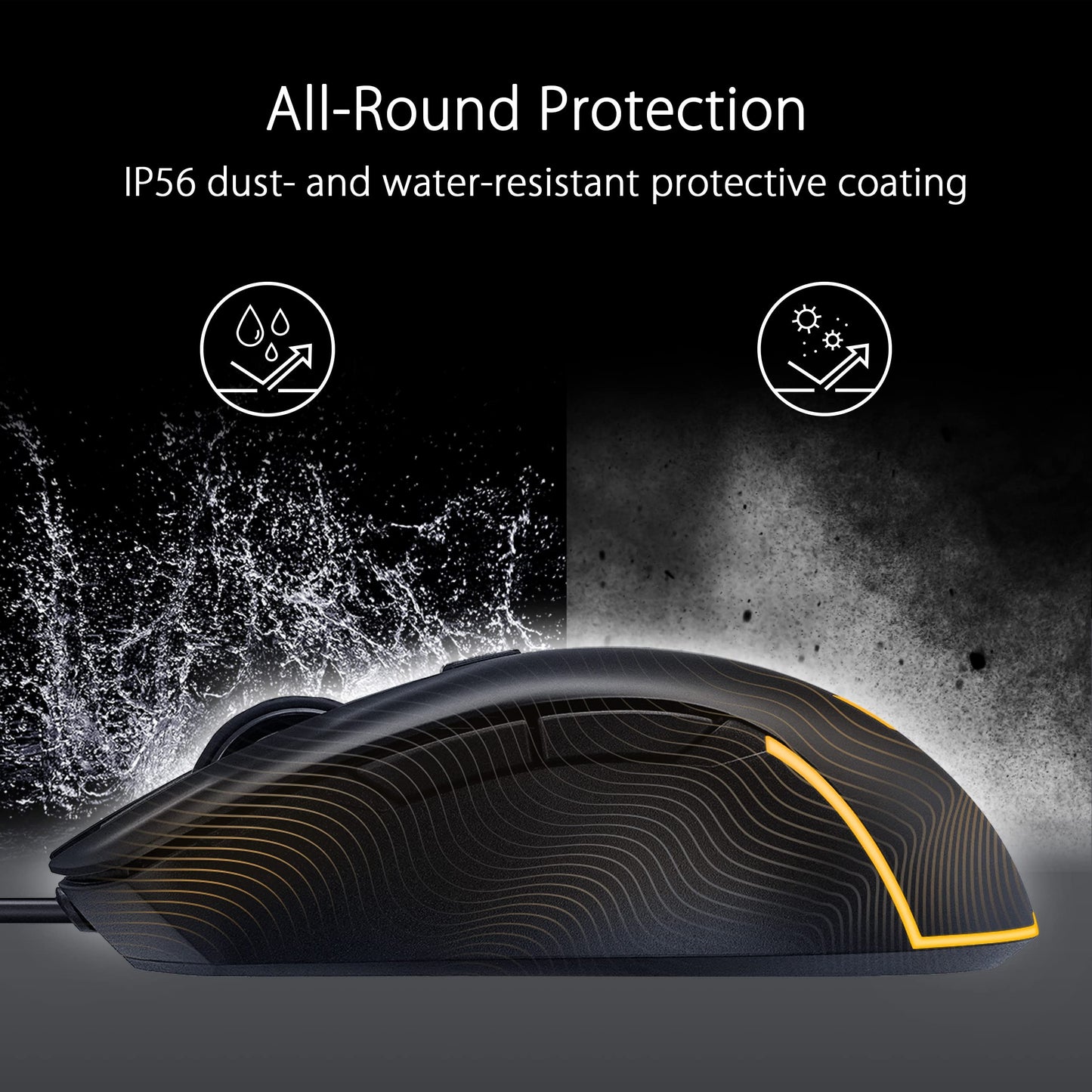 ASUS TUF Gaming M3 Gen II Wired USB Gaming Mouse - Right-Handed Ergonomic, 59g Lightweight, 8K DPI, IP56 dust & Water Resistance, Antibacterial Guard