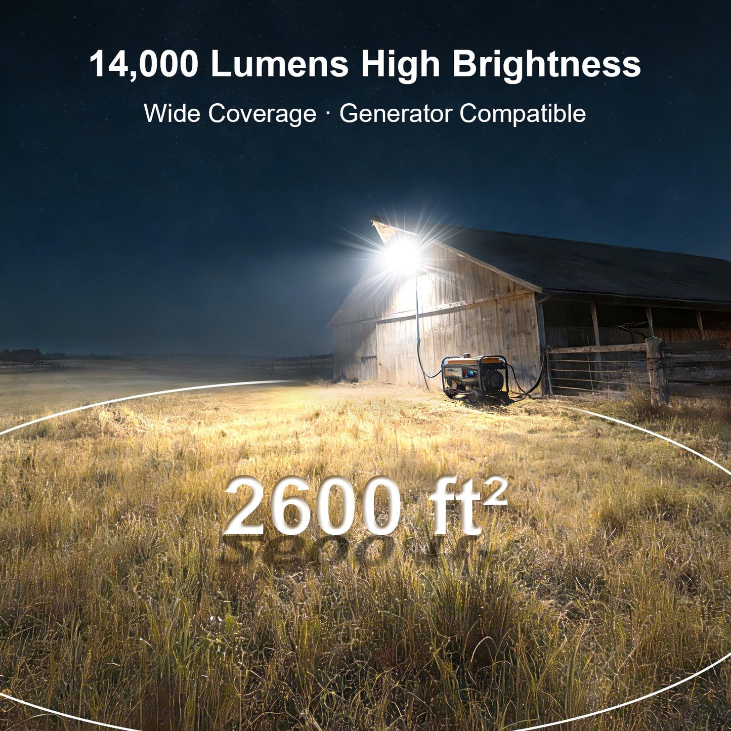 Kekeou 100W LED Stadium Light, 14,000 Lumens, 5000K Daylight, 85-305V AC, IP67 Waterproof, Outdoor Arena, Soccer Field, Basketball Court, Boat Marine