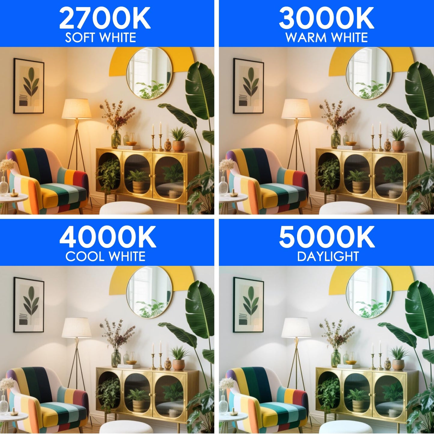E ENERGETIC LIGHTING Light Bulbs 60 Watt Equivalent, A19 Cool White LED Light Bulbs, 15000 Hrs E26 Base, 8W, 800LM, 4000K Light Bulb, ETL Listed