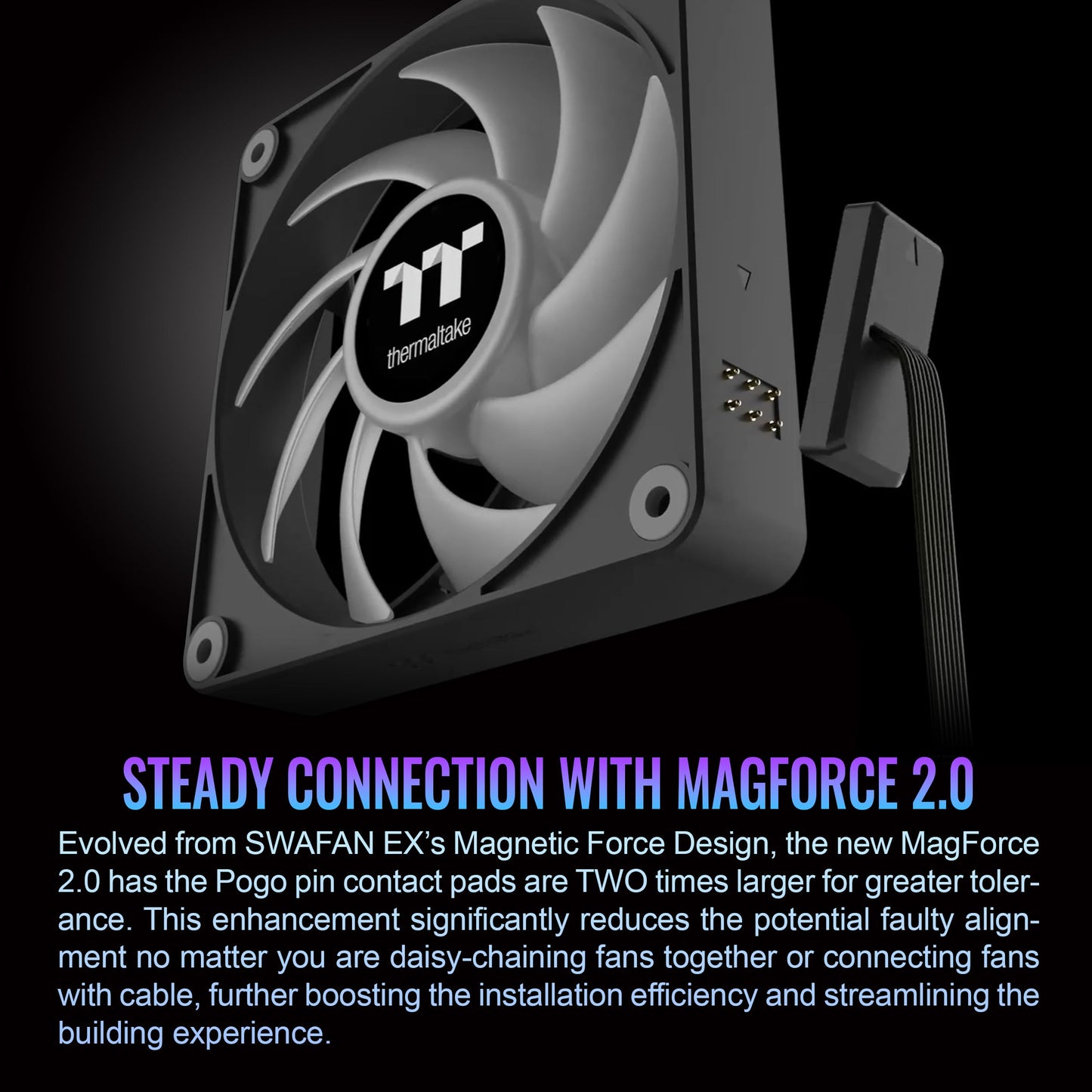 Thermaltake CT120 EX ARGB Sync PC Cooling Fan (3-Fan Pack), Magnetic Connection, 5V Motherboard Sync, 16.8 Million Colors 9 Addressable LEDs, 120 mm