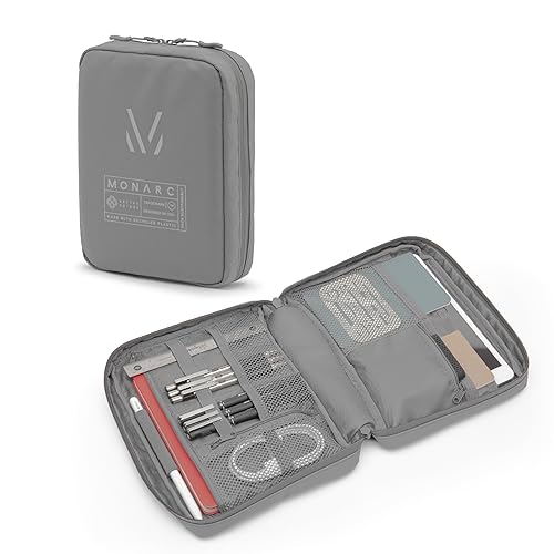 Monarc - Tech Pack, Made Using 8 Recycled Plastic Bottles, Cable & Camera Accessory Organizer, Toiletry bag, Water Resistant Materials (Grey)