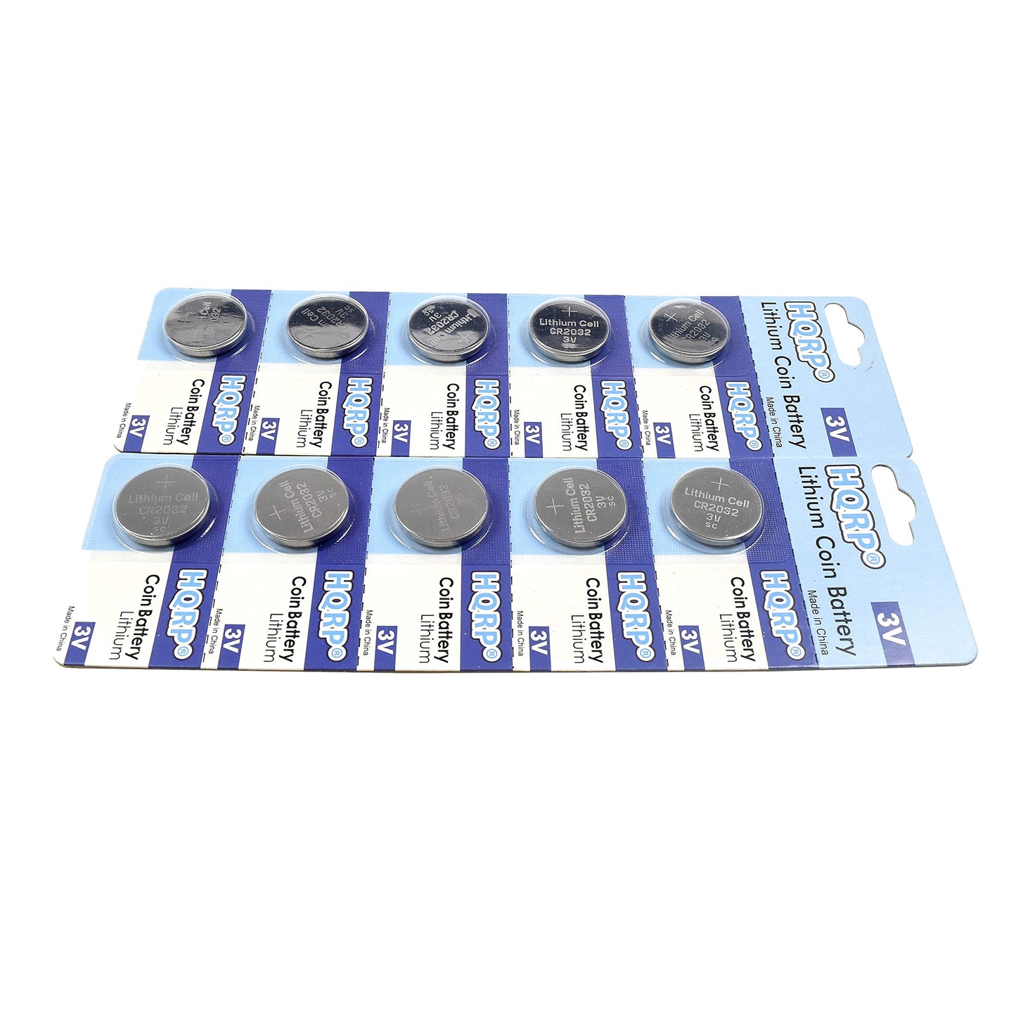 HQRP 10-Pack CR2032 3-Volt Lithium Cell Battery CR2O32 CR2032L