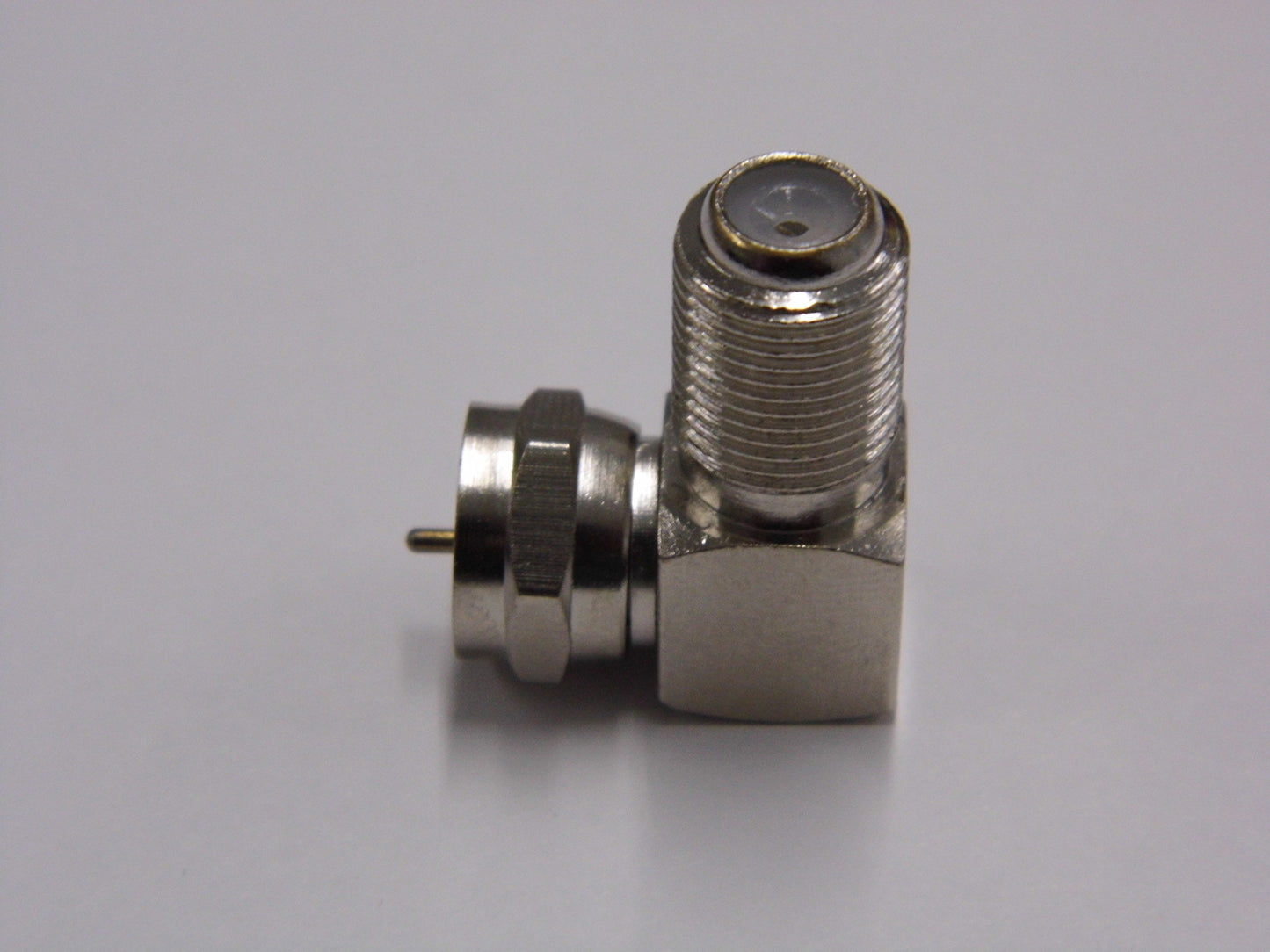 Adapter 90° Degree Right Angled F Female to F Male 75 Ohm (2 Pack)