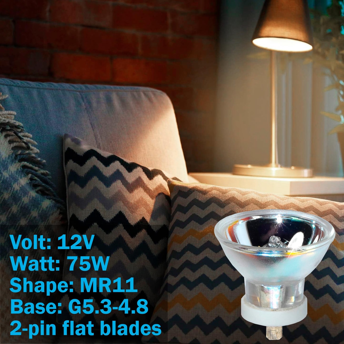 HQRP 12V 75W MR11 Shape G5.3-4.8 Base Halogen Lamp Bulb Compatible with Demetron Optilux 100 101 300 380 400 401 402 403 500 501 VCL-100 VCL-200