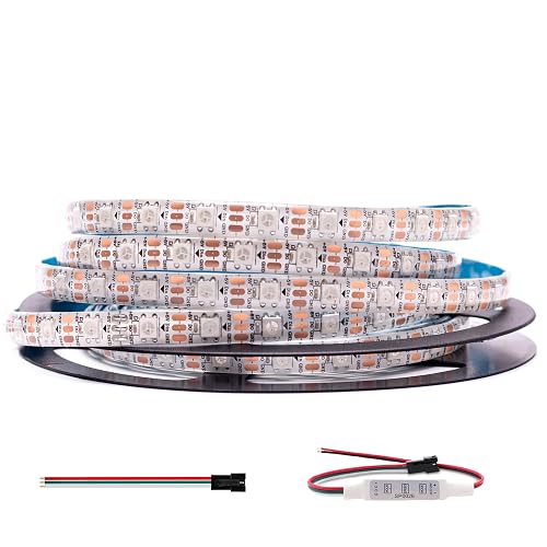 KWMSTPLT WS2812b 300Pixels 5M Individually Addressable LED Pixel Strip Programmable Full Dream Color SMD 5050 RGB Strip Rope Light DC 5V Waterproof