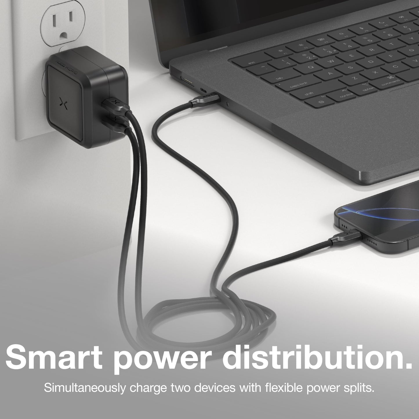 NOCO XGrid X65: 65W USB-C Charger - Dual Port GaN Power Adapter with PD 3.0, QC 4.0+, and PPS - Fast Charging with Smart Power Distribution - Foldable