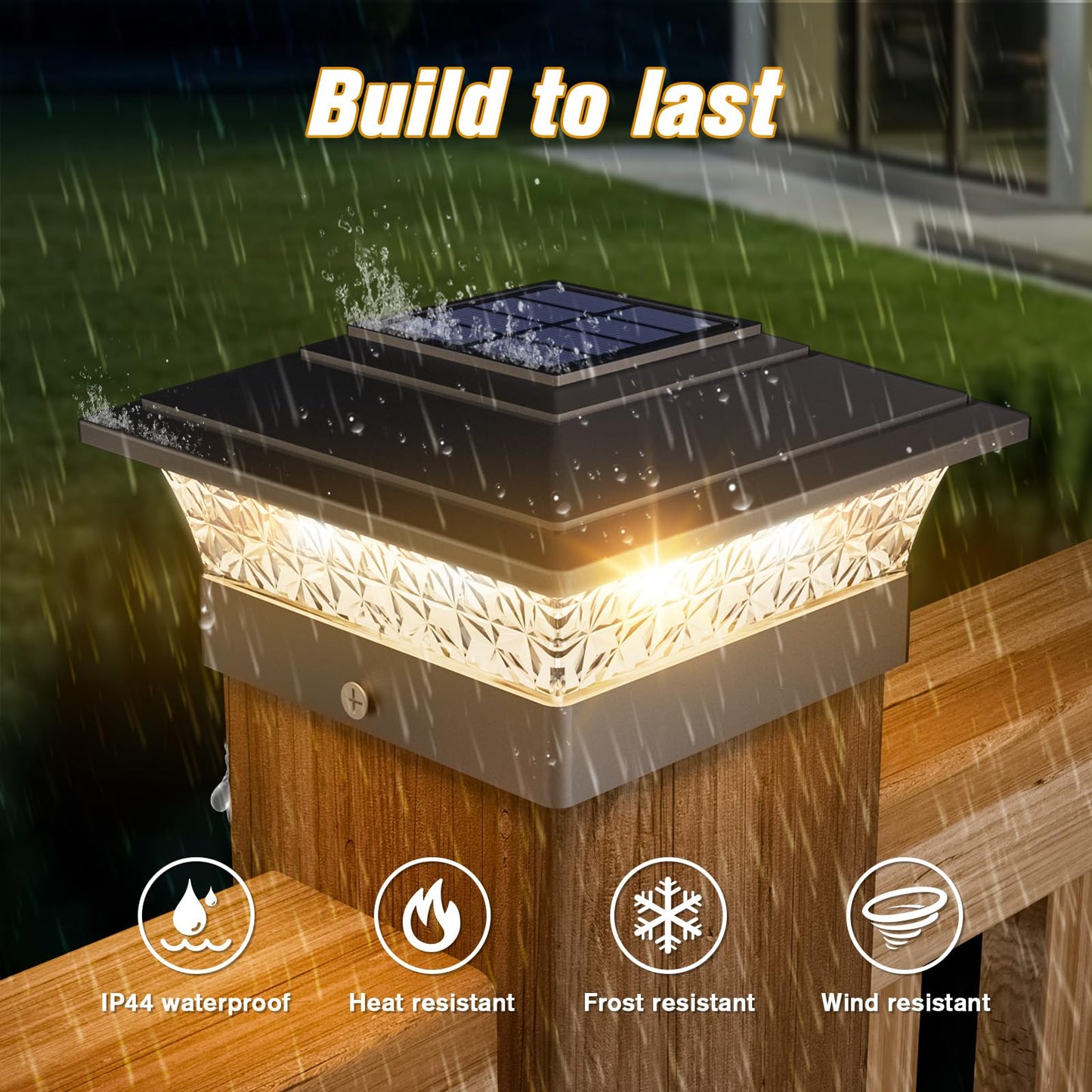 Solar Post Cap Lights Outdoor 12pack, Waterproof Fence Post Lights with 16 Ultra Bright LEDs Fit 4x4 Wood/Vinyl Posts, Black Deck Post Lights