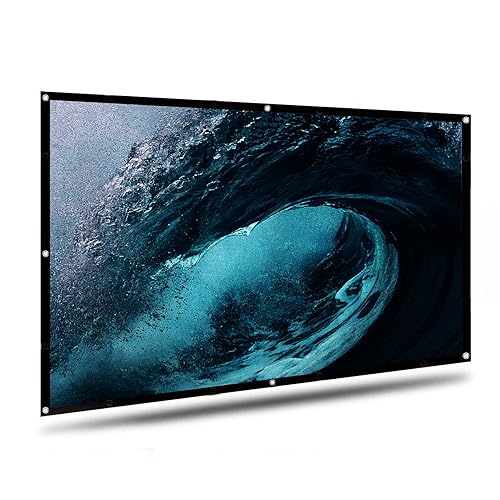 Portable 16:9 100" Projector Screen, Portable Movie Projector Screen for Outdoor Cinema and Home Theater