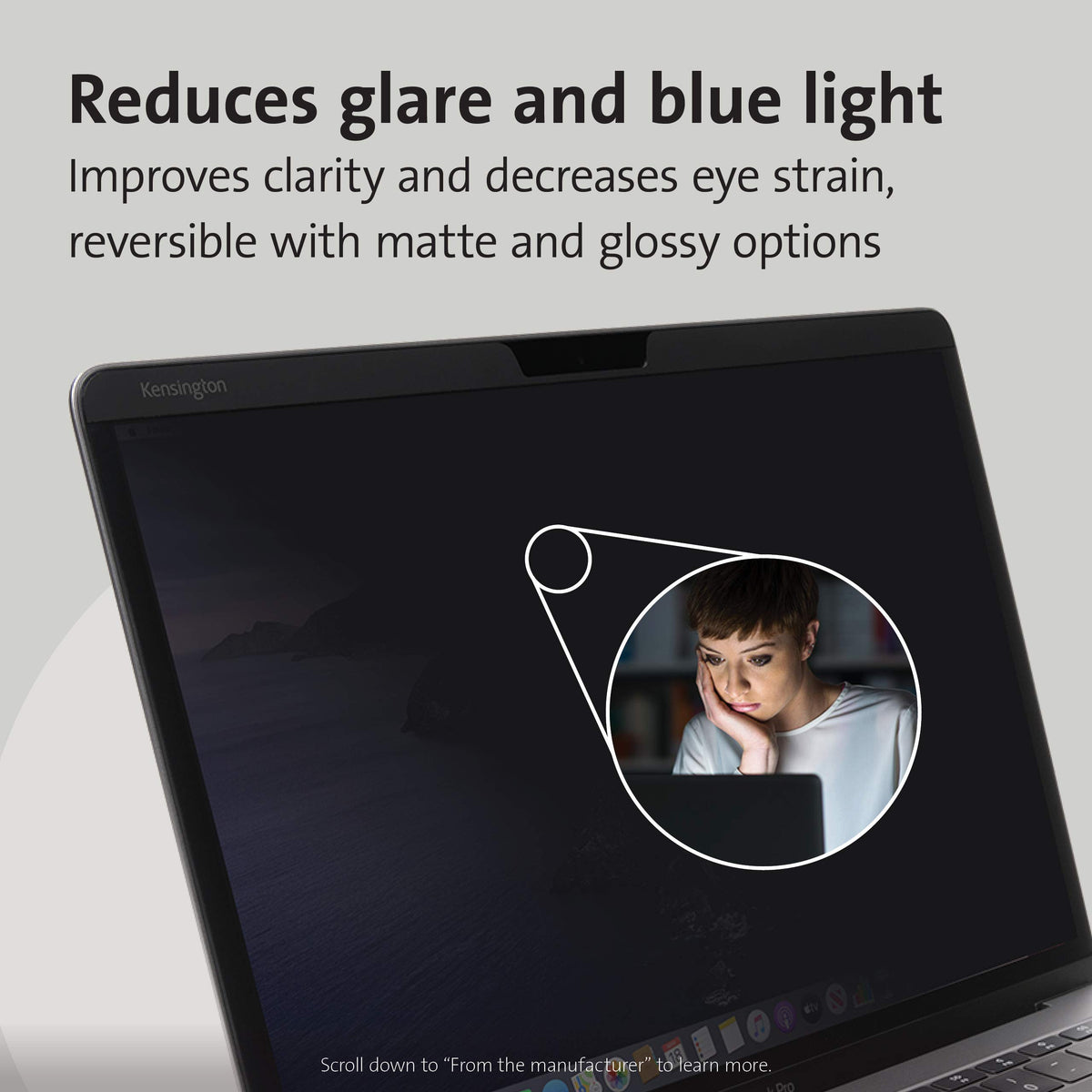 Kensington MP15 MacBook Pro Magnetic Privacy Screen for 15" 2016/17/18/19 MacBook Pro (K64491WW)
