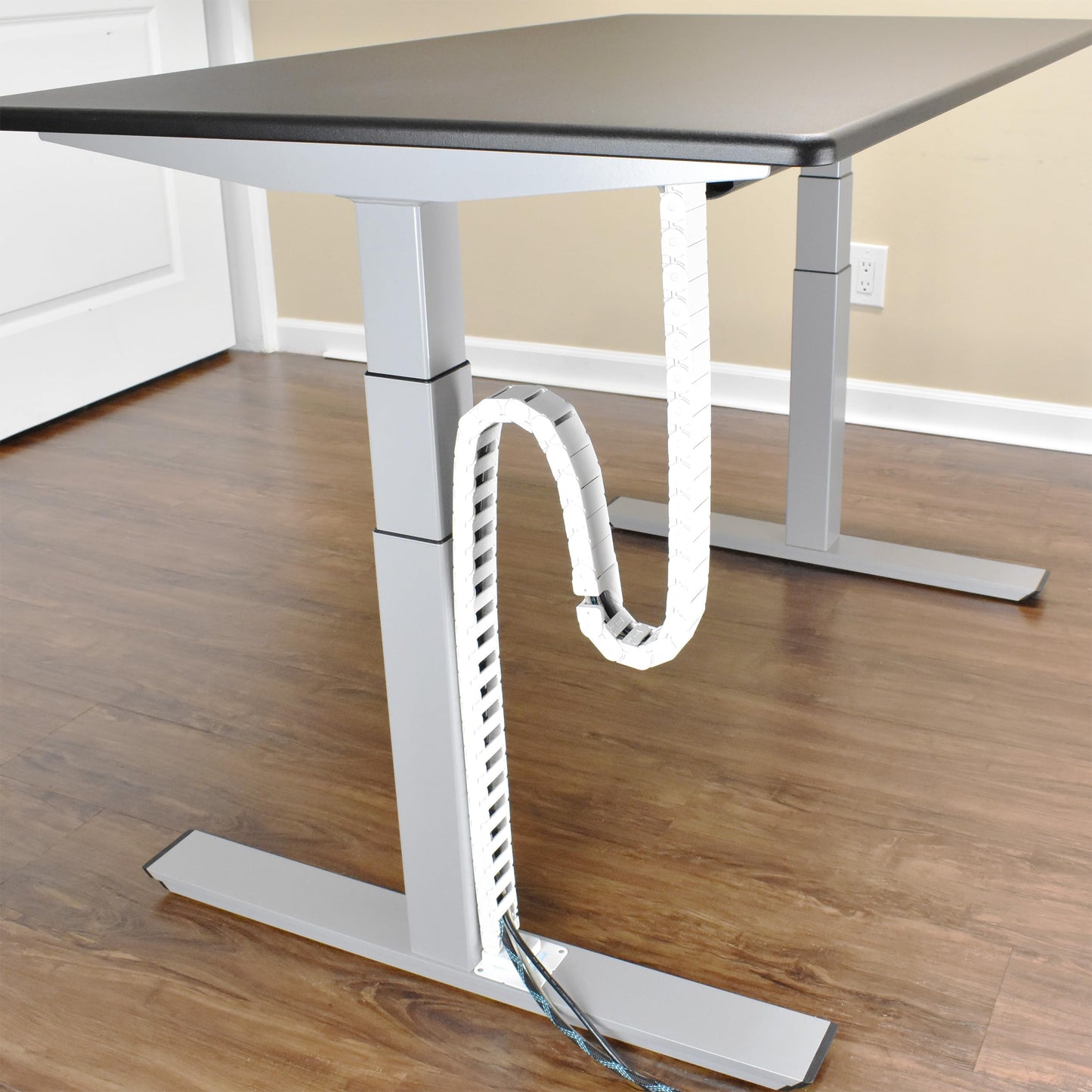 Quality Clever PivyCord-Vez Flex Chain Raceway Cable Management Solution for Sit-Stand Variable Height Desks, Flexible Cable Raceway to Hide, Organize