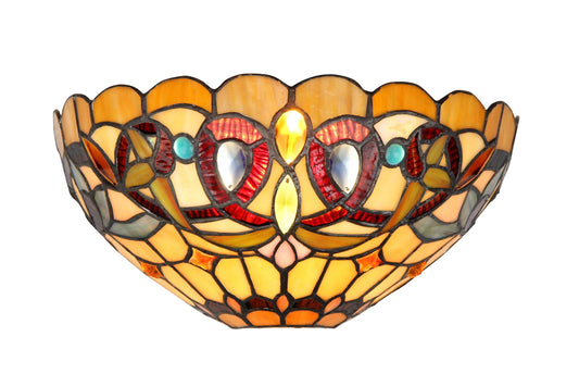 Chloe Lighting CH33353VR12-WS1 Tiffany Style Victorian 1-Light Wall Sconce, 12-Inch, Multicolored, 5.7 x 12.2 x 6"