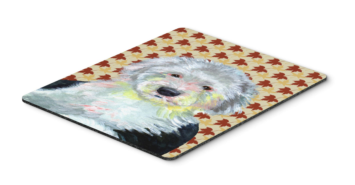 Caroline's Treasures LH9126MP Old English Sheepdog Fall Leaves Portrait Mouse Pad, Hot Pad or Trivet for Home Office Gaming Working Computers Laptop