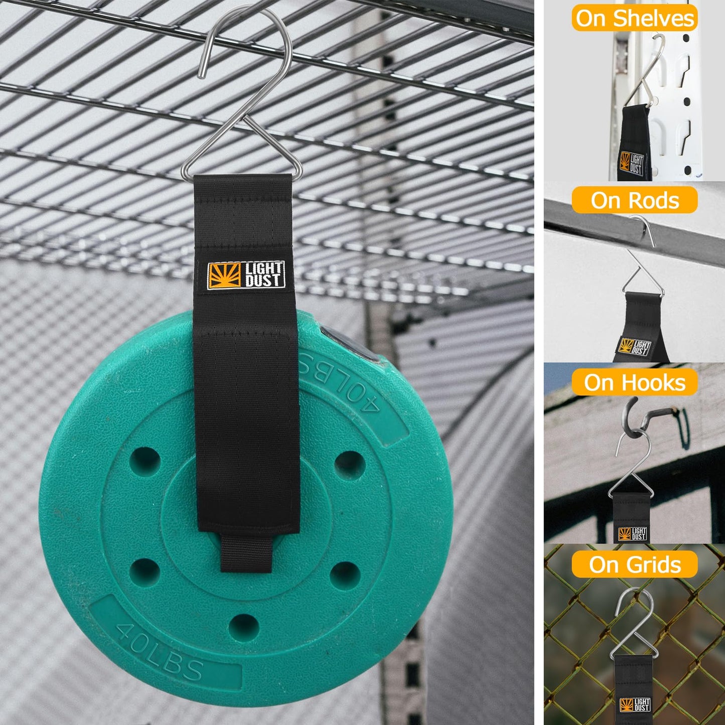 Hanging Extension Cord Holder - Storage Wrap Straps with Metal Hooks 10Pack 15" 22" Heavy Duty Garage Organizer Tool Hangers - Garden Hose Power