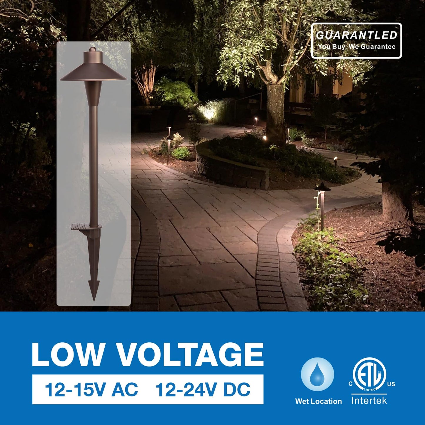 Landscape Path Lights 6 Pack, Low Voltage Pathway Lights Compatible with Transformer, 3CCT Adjustable LED, Premium 12V 24V DC ORB Landscape Path
