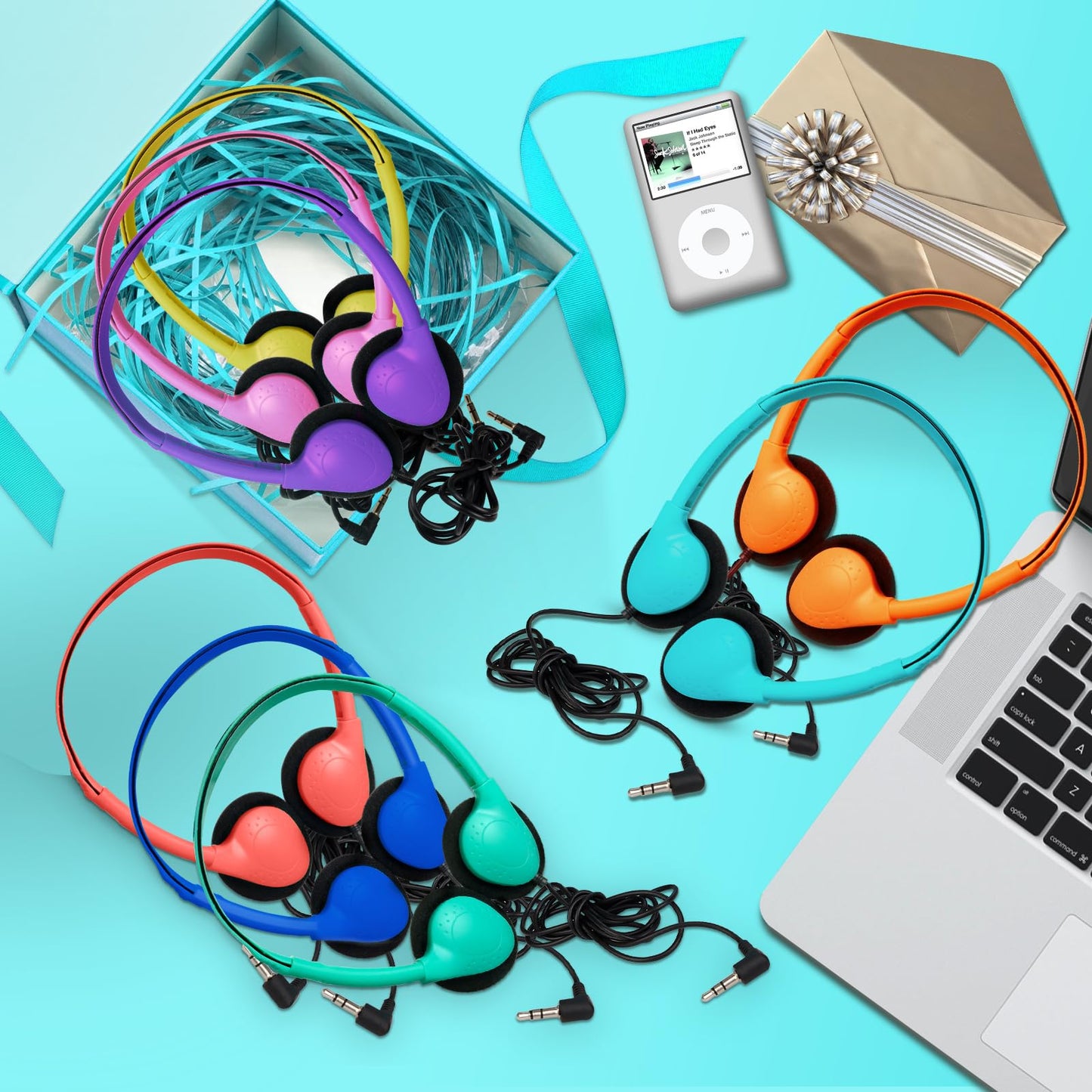 YFSFQS 20 Pack Bulk Classroom Headphones for Students Kids School Wholesale Headphones Class Set with 3.5mm Jack for Chromebook Laptop PC Computer…