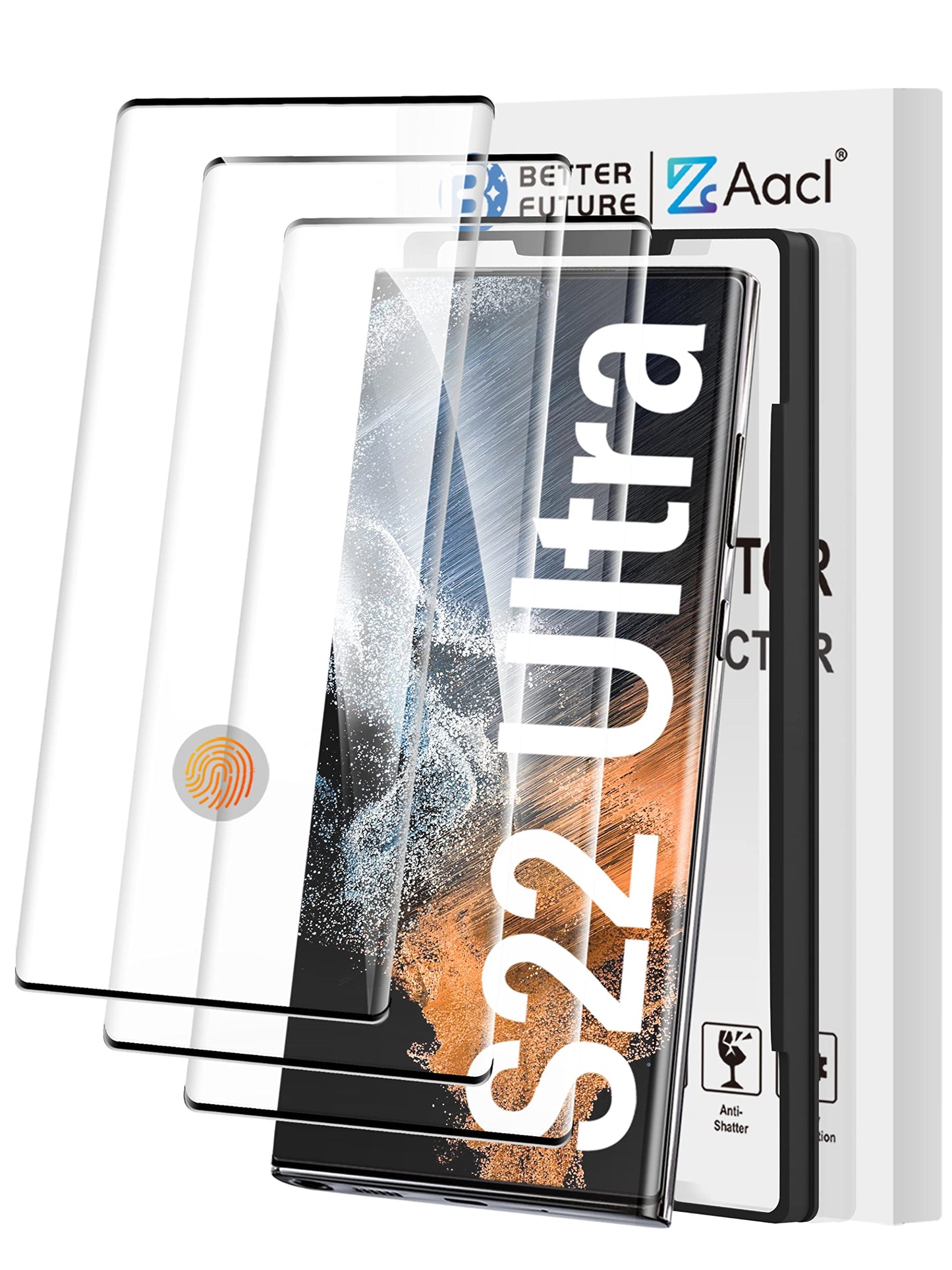 AACL 3D Curved Tempered Glass for Samsung Galaxy S22 Ultra Screen Protector
