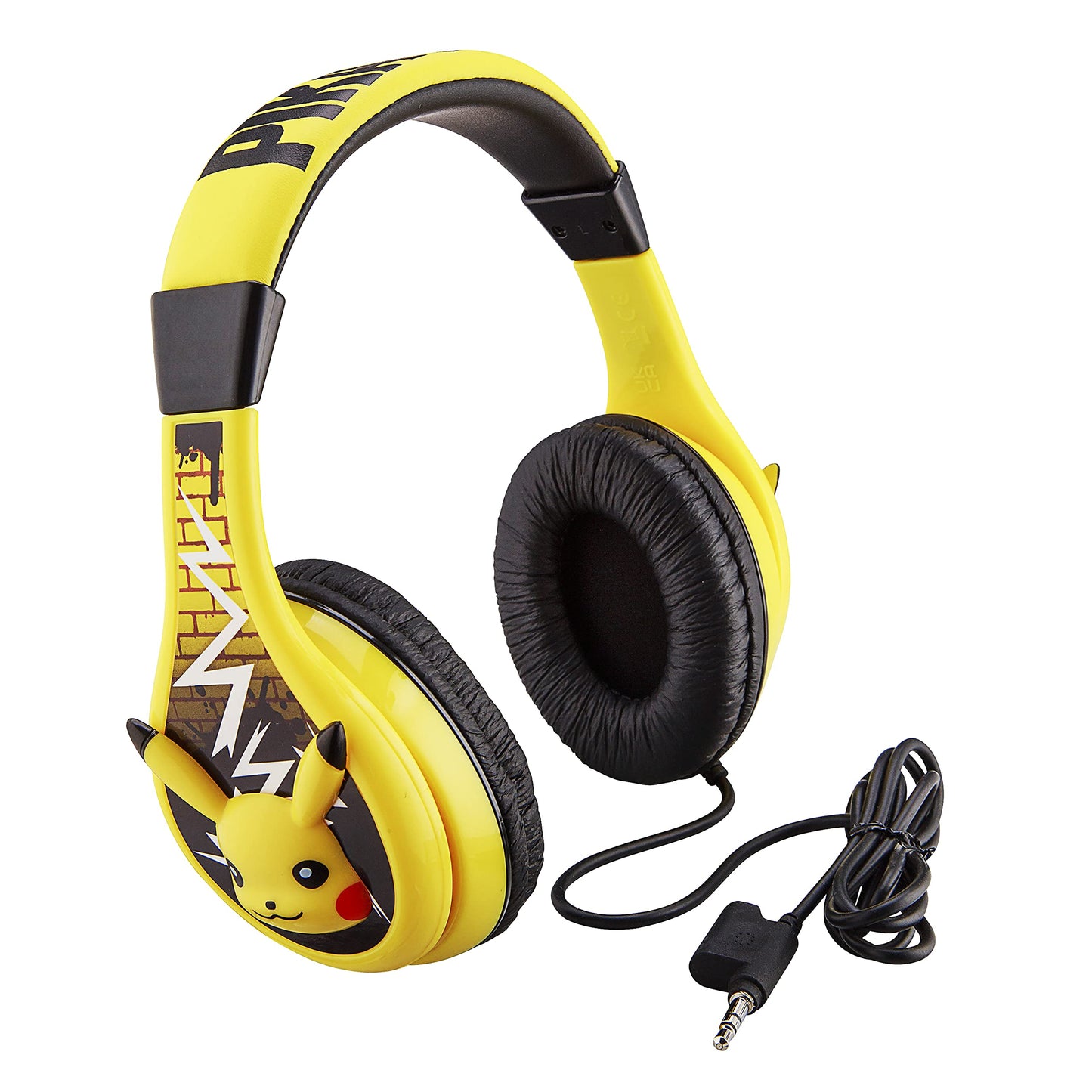 eKids Pokemon Pikachu Wired Kids Headphones, Adjustable, Stereo Sound, 3.5Mm Jack, Tangle-Free, Volume Control, Children's Headband On Ear for School…