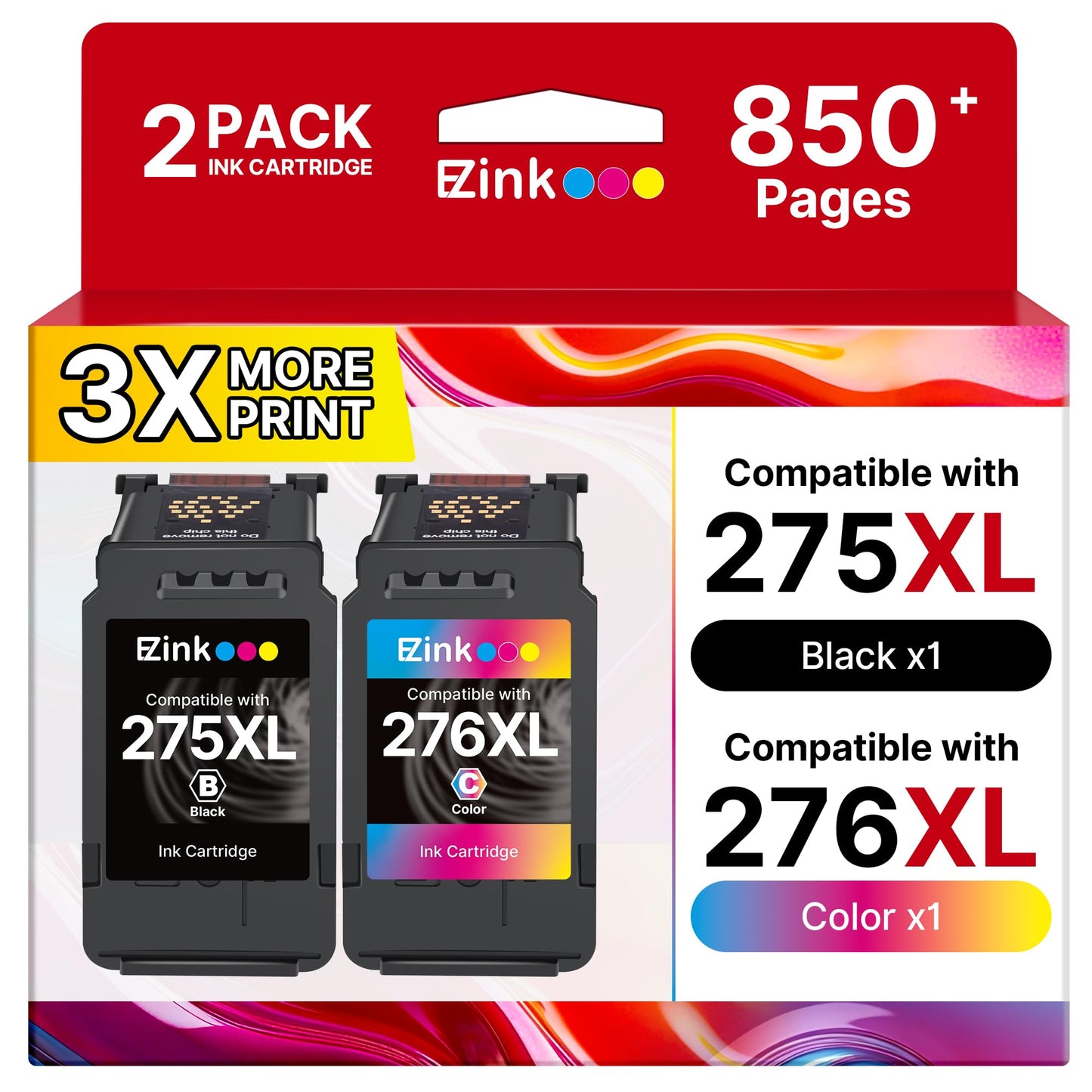 PG-275XL CL-276XL Replacement for Canon 275 and 276 Ink Cartridges for Canon Ink 275 and 276 275XL 276XL Combo Pack for PIXMA TR4720 TS3522 TS3500