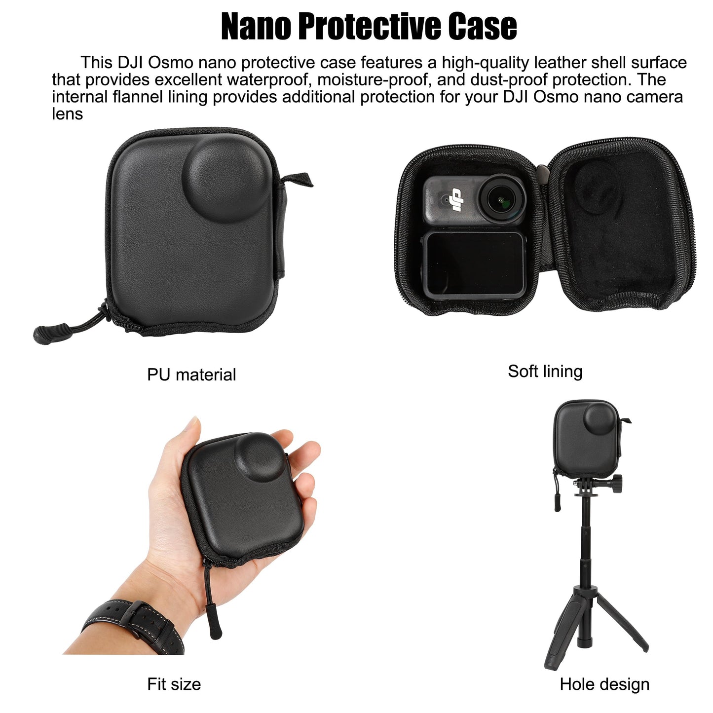 PellKing Ultimate Protection Kit for DJI Osmo Nano Camera - [3-in-1] Tempered Glass Screen/Lens Protector, Full Body Silicone Cover Case & Portable